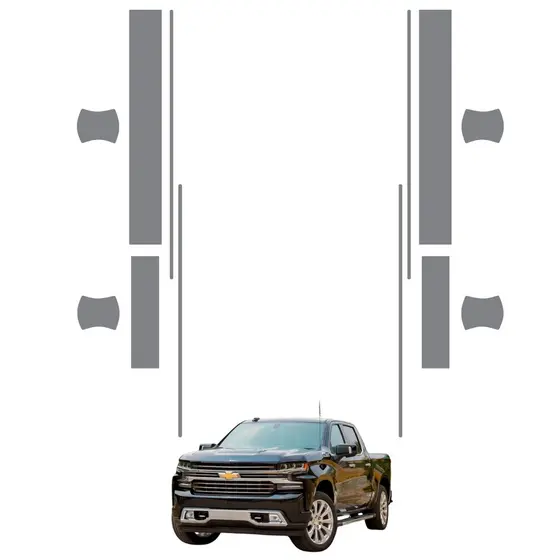 Película PPF Proteção Kit Soleiras Portas Chevrolet Silverado 2023 2024 2025 2026 Transparente TPU Anti Risco