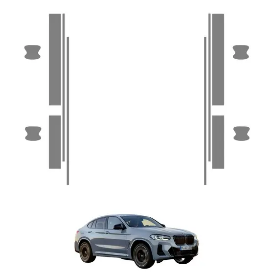 Película PPF Proteção Kit Soleiras Quina Concha BMW X4 2022 2023 2024 2025 2026 Transparente TPU Anti Risco