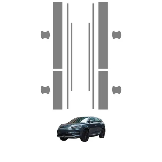 Película PPF Proteção Kit Soleiras Conchas Quinas BYD Tan 2022 2023 2024 2025 2026 Transparente TPU Anti Risco