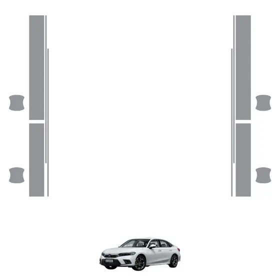 Película PPF Proteção Kit Soleiras Conchas Quinas Honda Civic Advanced Hybrid 2025 2026 2027 TPU Anti Risco