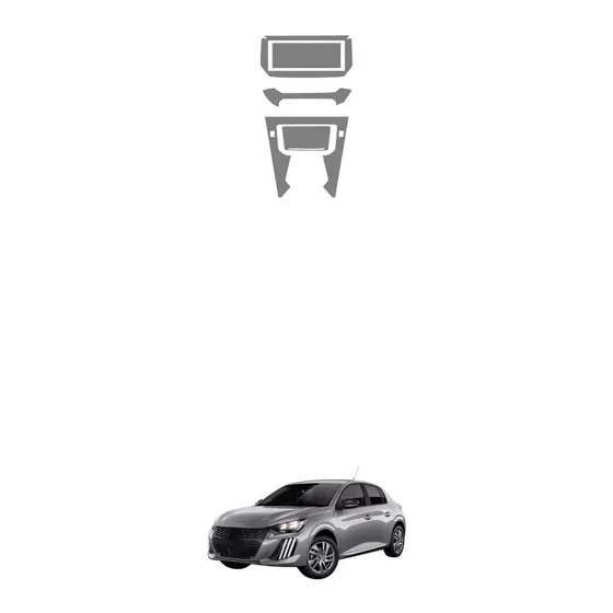 Película PPF Proteção Kit Console Multimídia Peugeot 208 GT Turbo 2024 2025 2026 Transparente TPU Anti Risco