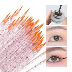 Kit 50/200 Pçs Pincéis Descartáveis De Delineador Aplicador Maquiagem