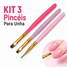 Kit 3 Pincéis para Alongamento de Unhas
