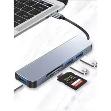Adaptador Hub BYL-2103T USB C 5 em 1 porta USB 3.0 2 Usb X 2.0 Pc IOS Tablet SD/TF