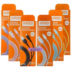 Cabo Carregador Kaidi para iPhone Lightning USB Reforçado Várias Cores Atacado Revenda