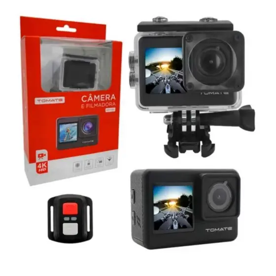 Câmera e Filmadora Tomate MT-1090 – 4K Ultra HD com Controle Remoto e Acessórios