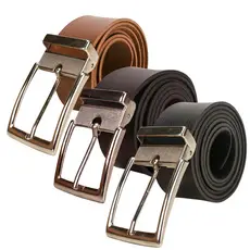 Kit com 3 Cintos Masculinos com Fivela Metálica – Estilo e Versatilidade em Cores Variadas 125cm