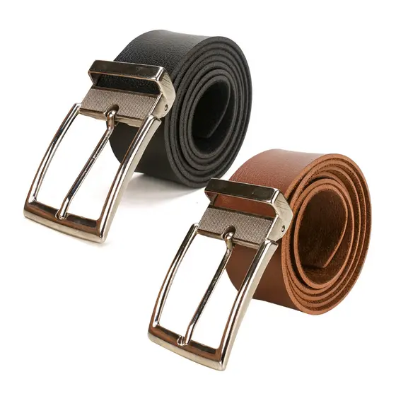 Kit 2 Cintos Masculino Couro Fivela Metálica Reforçada 125cm