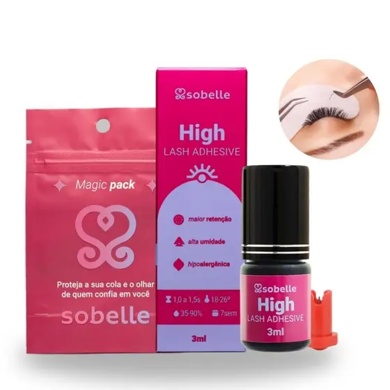 Cola High 3ml Sobelle Para Extensão de Cílios Efeito Fox Eyes