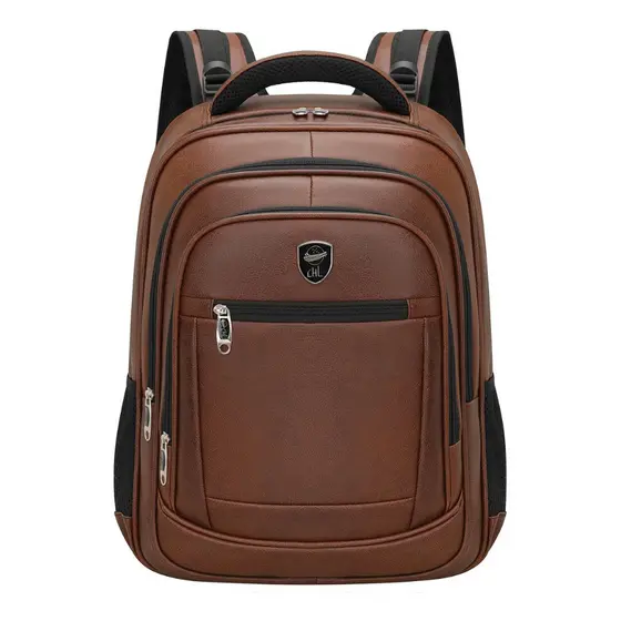 Mochila Chl Couro Com Cadeado 45l  Impermeável 7 Bolsos Com Bolso Secreto De Costa e Trava Cintura