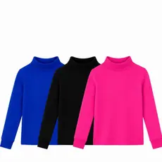 Blusa térmica infantil 100% algodão sortidas lisa dia a dia menino e menina cores rosa preto azul