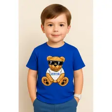 Camiseta Infantil Menino Urso Dolar Camisa Estampada 100% Algodão