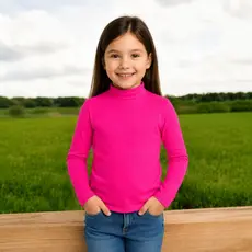 Blusa Cacharel Manga Longa Infantil Térmica 100% Algodão Gola Alta Tipo Cacharrel Segunda Pele Confortável