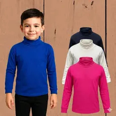 Camiseta Manga Longa Gola Alta Cacharrel Termica Infantil Masculina Feminina Básica