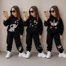 Conjunto Moletom Infantil Agasalho Masculino/Feminino Inverno Fofo estiloso com touca