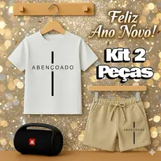 Kit 2 Peças Infantil Menino Look de Natal e Ano Novo Estiloso Confortável