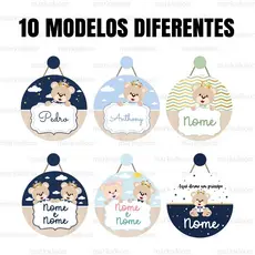 Enfeite De Porta Maternidade Ursinho Príncipe Quadro Decorativo Infantil Quarto Menino Ou Menina