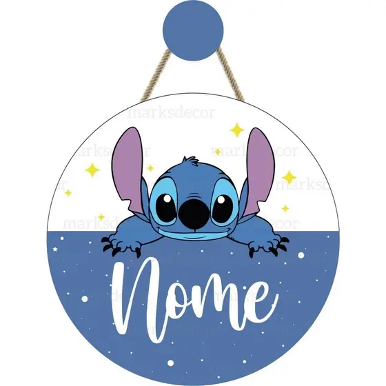 Enfeite Porta Maternidade Stitch Quadro Decorativo Infantil Quarto Menina ou Menino