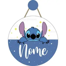 Enfeite Porta Maternidade Stitch Quadro Decorativo Infantil Quarto Menina ou Menino