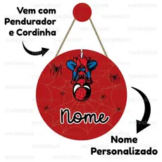 Enfeite Porta Maternidade Homem Aranha Heróis  Quadro Decorativo Infantil Quarto Menino