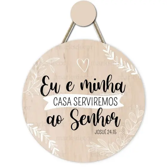 Enfeite Porta Casa Eu E Minha Casa Serviremos Ao Senhor