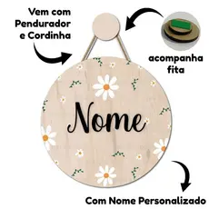 Enfeite Porta Maternidade Margarida Quadro Decorativo Infantil Quarto Menina