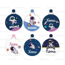 Enfeite Porta Maternidade Astronauta Quadro Decorativo Infantil Quarto Menino