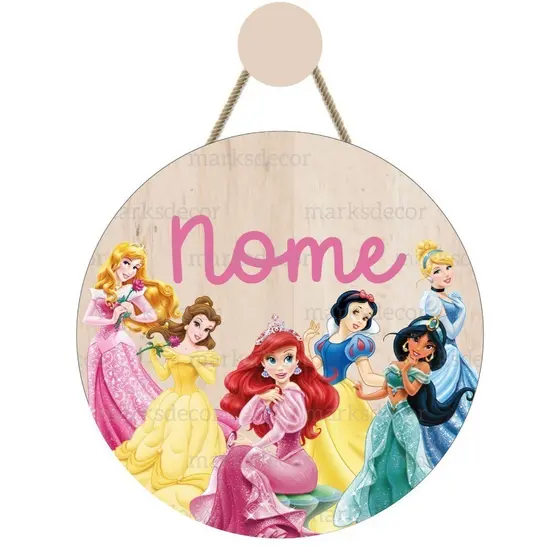 Enfeite Porta Maternidade Princesas Disney Quadro Decorativo Infantil Quarto Menina