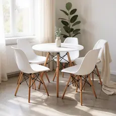 Kit com 4 Cadeiras Eames – Estilo Contemporâneo para Sala de Jantar ou Escritório