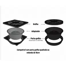 Adaptador Tira Mau Cheiro/Anti Odor Ralos E Porta Grelhas 10cm