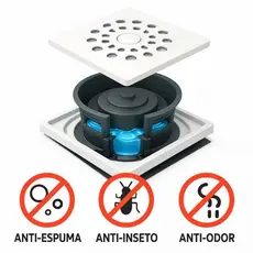 Adaptador Tira Mau Cheiro Ralos E Porta Grelhas 10cm