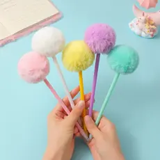 Nova Caneta De PelúCia Desenho Animado Bolas DescompressãO Conta Manual Presente De Papelaria Para Estudantes