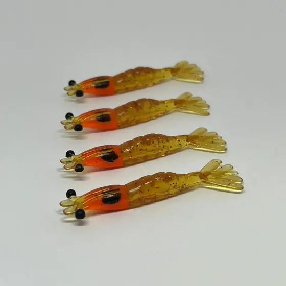 Isca Camarão Artificial 5,5cm - 8 unidades - Chá Vermelho