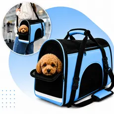 Bolsa Pet De Transporte De Avião Cachorro Gato - Azul