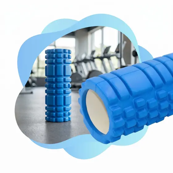 Rolo Massagem Liberação Miofascial Foam Roller Soltura Yoga Pilates - Azul
