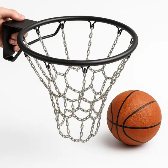 Rede Aço Para Aro De Basquete - Tamanho Oficial