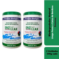 Kit Com 2 Enzmax Limpa Fossa Séptica E Caixa De Gordura Enzimas 500g