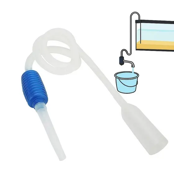 Sifão Aspirador Para Limpeza De Aquário Com Bomba De Sucção