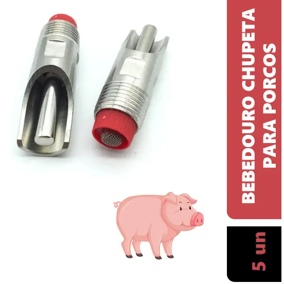 Kit Com 5 Bebedor Automático Inoxidável Água para Porcos Suínos