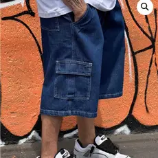 bermuda cargo jeans e sarja com regulador de cordão na cintura
