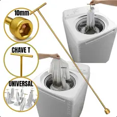 Chave T 10mm Longa Para Máquina de Lavar e Curta Brastemp Electrolux Agitador Remoção de Parafusos