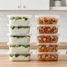 Kit 10 Marmitas Potes Plásticos 1300 ML - Organiza Congelador - Marmita Fitness