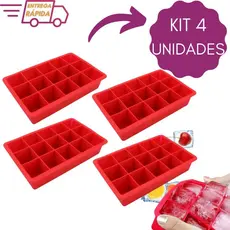 Kit Formas De Gelo De Silicone Com 15 Cubos Cada Para Bebidas Drinks