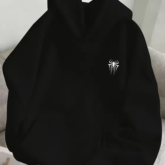Moletom Casual de Inverno com Capuz Estilo Y2K American RoupaMoletom Solto para Passeio