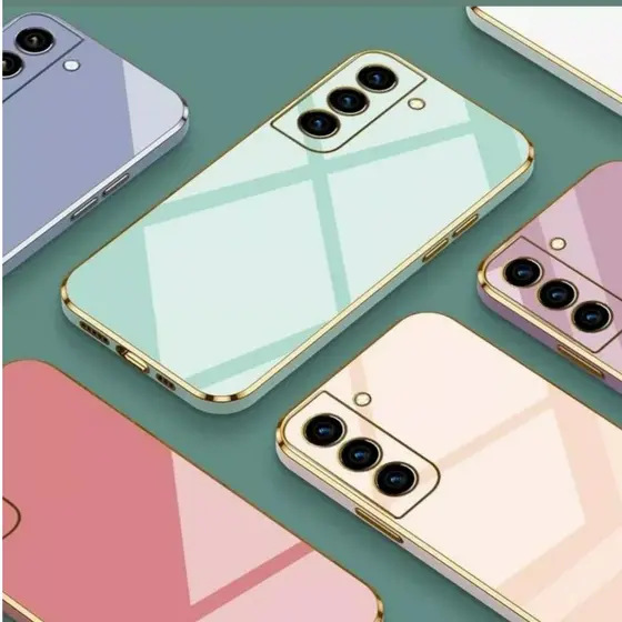 Capinha Luxo com Borda Dourada para Samsung A10|A12|A13|A22|A30S|A32|A50|S20FE|S21FE|S23FE|S24FE