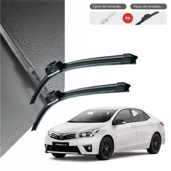 Par Palhetas Corolla Limpador Parabrisa Dianteiro Original Para Toda A Linha 2002 até 2023