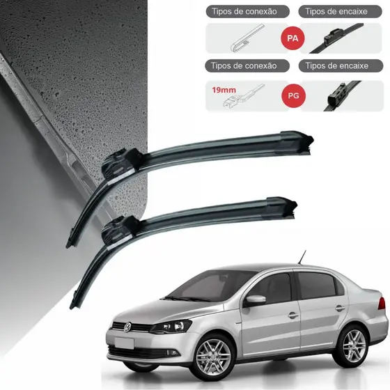 Par Palheta Voyage Dianteira Vw Limpador Parabrisa Kit Palhetas Silicone Original