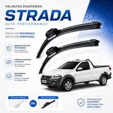 Par Limpador Para-brisa Palheta Da Fiat Strada 1996 até 2020 De Silicone