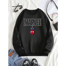 Moletom Gola Careca Homem Blusa de Frio Filme Algodão Sem Bolso Aranha Jaqueta Masculina Blusa Feminina Estilosa