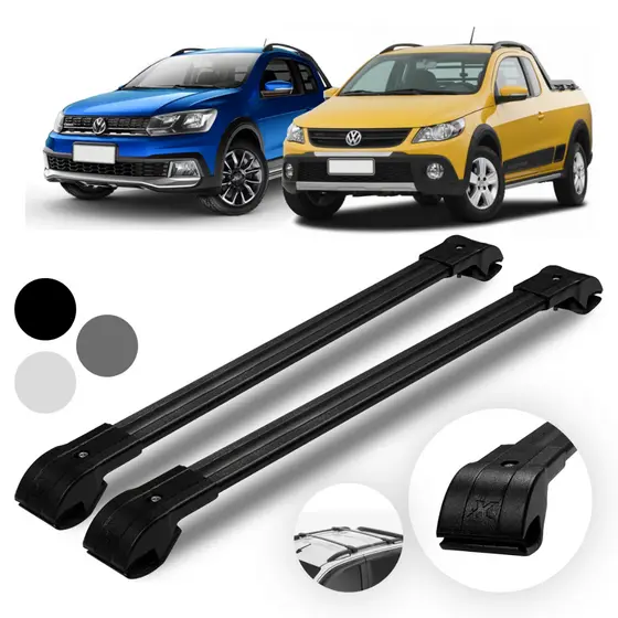 Suporte Teto Travessa Bagageiro Volkswagen Saveiro Cross Cab Est Dupla 2010 - 2025 Par 100% Alumínio